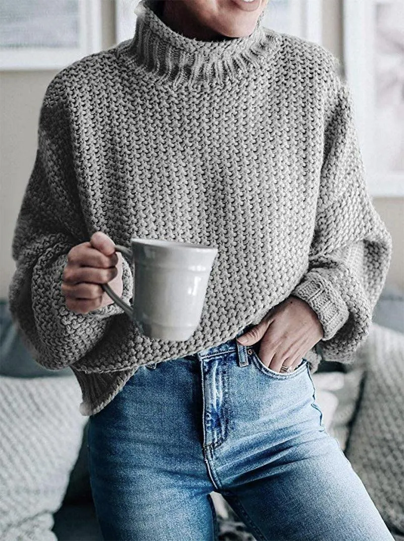 Blue Zone Planet |  Dropped Shoulder Rolled Hem Sweater