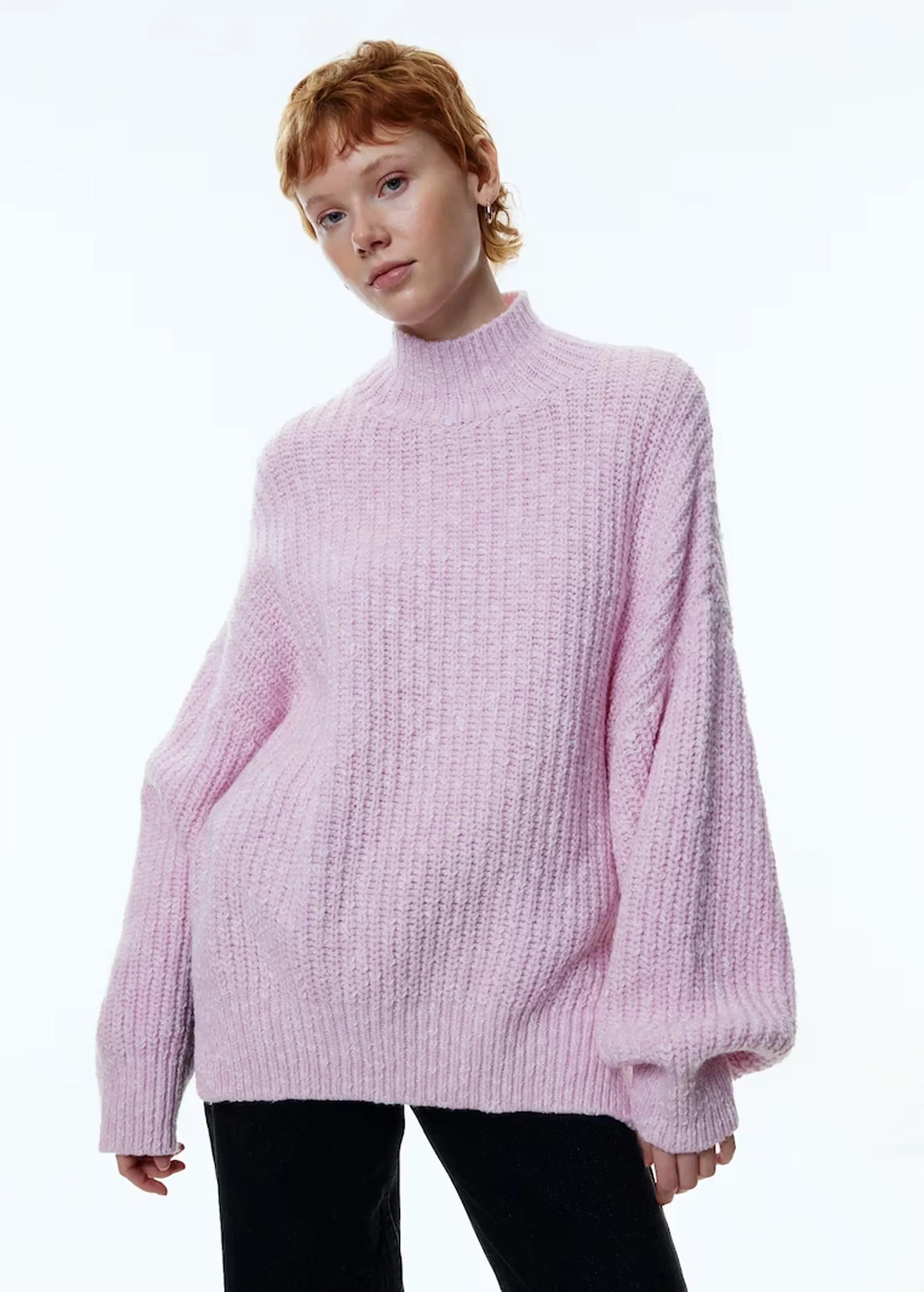 Women's Oversized Knitted Sweater,Pink